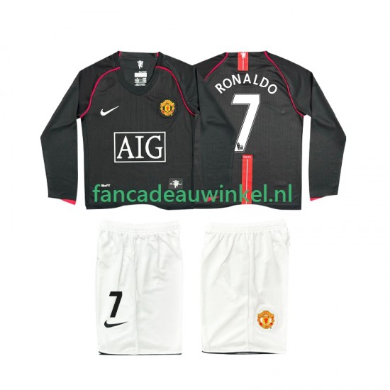 Manchester United Wedstrijdshirt met Korting Ronaldo 7 2007 Retro Uit Kind 2008 Lange Mouw