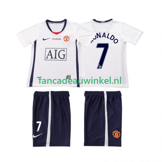 Manchester United Wedstrijdshirt met Korting Ronaldo 7 Champions League 2009 Retro Uit Kind 2008 Korte Mouw