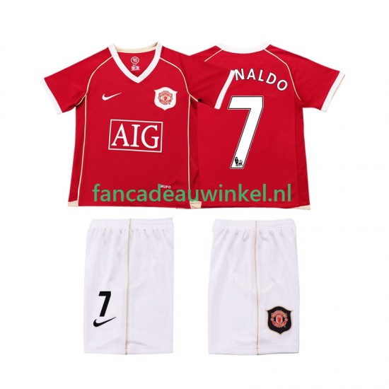 Manchester United Wedstrijdshirt met Korting Ronaldo 7 2007 Retro Thuis Kind 2006 Korte Mouw