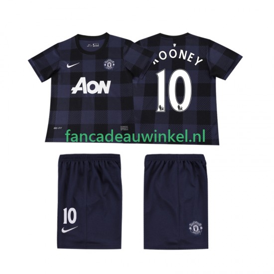 Manchester United Wedstrijdshirt met Korting Rooney 10 2013 2014 Retro Uit Kind Korte Mouw