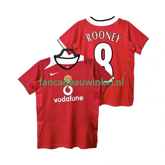 Manchester United Wedstrijdshirt met Korting Rooney 8 2005 Retro Thuis Heren 2006 Korte Mouw