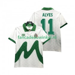 Mexico Wedstrijdshirt met Korting ALVES 11 1995 Retro Uit Heren Korte Mouw