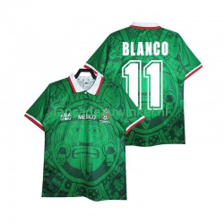 Mexico Wedstrijdshirt met Korting BLANCO 11 Retro Thuis Heren 1998 Korte Mouw