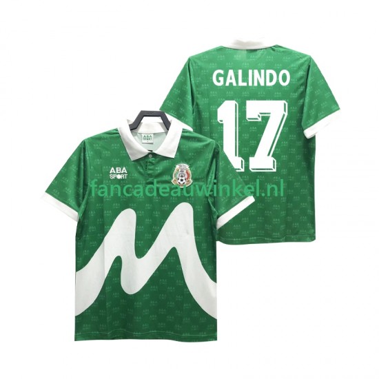 Mexico Wedstrijdshirt met Korting GALINDO 17 1995 Retro Thuis Heren Korte Mouw