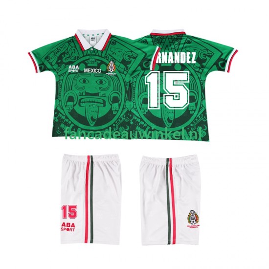 Mexico Wedstrijdshirt met Korting HERNANDEZ 15 Retro Thuis Kind 1998 Korte Mouw