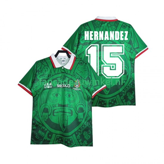 Mexico Wedstrijdshirt met Korting HERNANDEZ 15 Retro Thuis Heren 1998 Korte Mouw