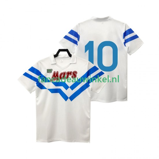 Napoli Wedstrijdshirt met Korting 10 1988 1989 Retro Uit Heren Korte Mouw