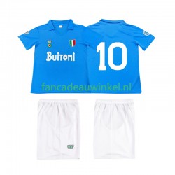 Napoli Wedstrijdshirt met Korting 10 1987 1988 Retro Thuis Kind Korte Mouw