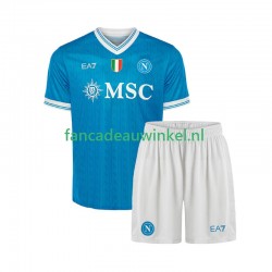 Napoli Wedstrijdshirt met Korting Thuis Kind 2025-26 Korte Mouw