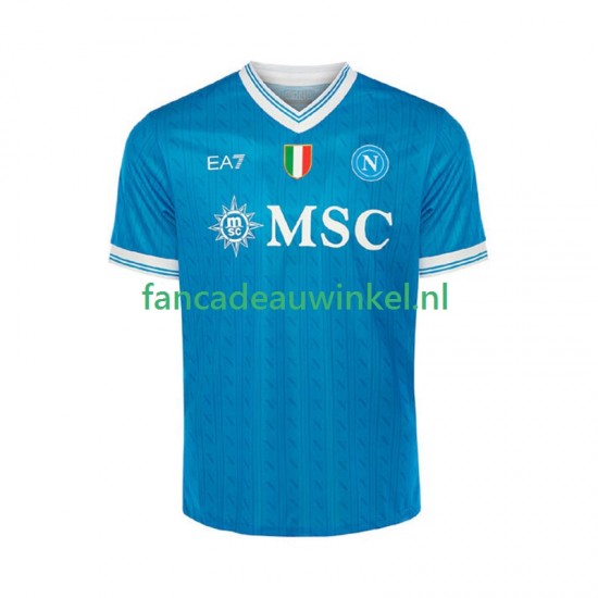 Napoli Wedstrijdshirt met Korting Thuis Heren 2025-26 Korte Mouw