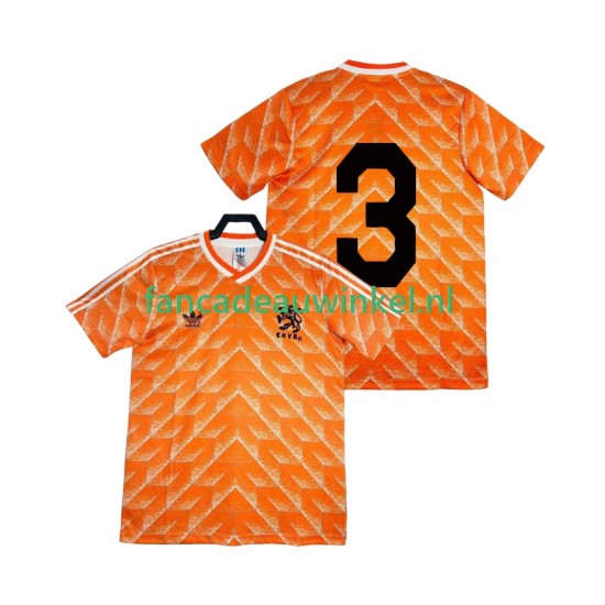 Nederland Wedstrijdshirt met Korting 3 1988 Retro Thuis Heren Korte Mouw