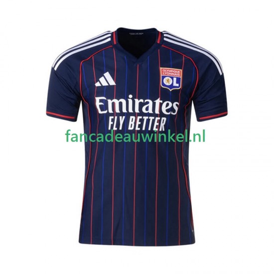 Olympique Lyonnais Wedstrijdshirt met Korting Uit Heren 2025-26 Korte Mouw