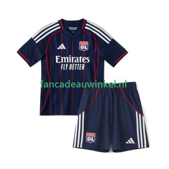 Olympique Lyonnais Wedstrijdshirt met Korting Uit Kind 2025-26 Korte Mouw