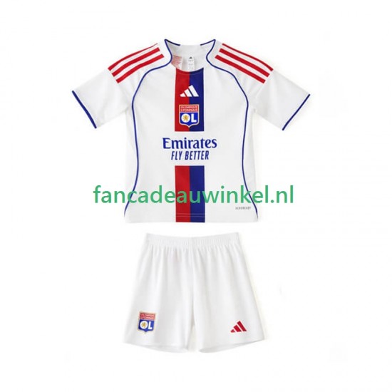 Olympique Lyonnais Wedstrijdshirt met Korting Thuis Kind 2025-26 Korte Mouw