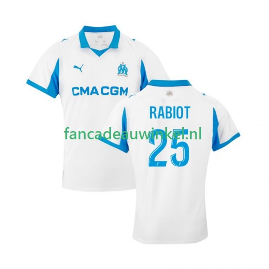 Olympique Marseille Wedstrijdshirt met Korting Adrien Rabiot 25 Thuis Heren 2025-26 Korte Mouw