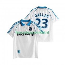Olympique Marseille Wedstrijdshirt met Korting Gallas 23 Retro Thuis Heren 1998 1999 Korte Mouw