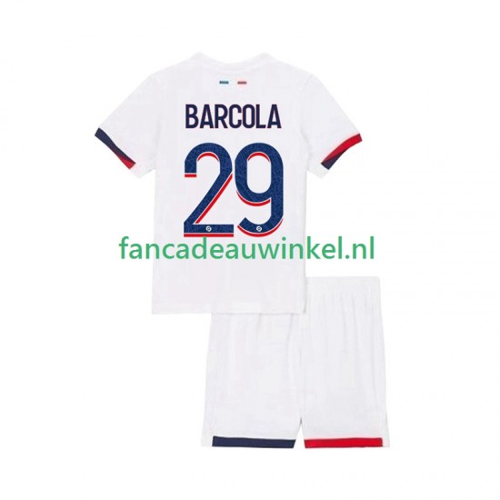 Paris Saint-Germain Wedstrijdshirt met Korting Bradley Barcola 29 Uit Kind 2025-26 Korte Mouw