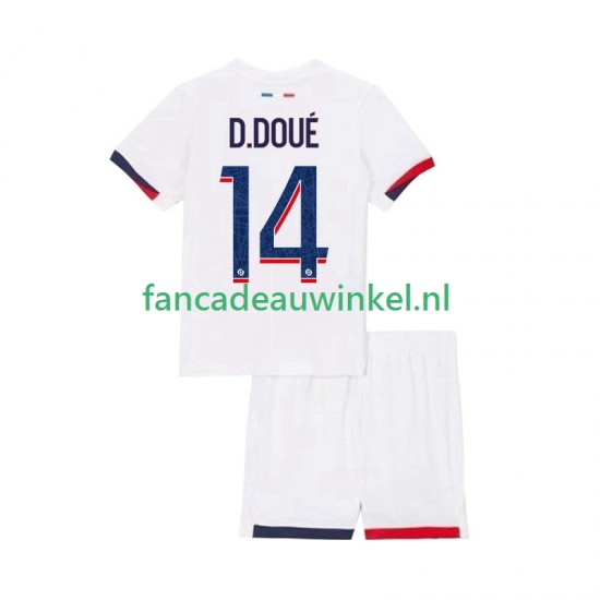 Paris Saint-Germain Wedstrijdshirt met Korting Desire Doue 14 Uit Kind 2025-26 Korte Mouw