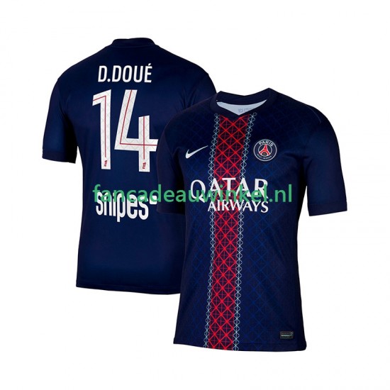 Paris Saint-Germain Wedstrijdshirt met Korting Desire Doue 14 Thuis Heren 2025-26 Korte Mouw