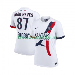 Paris Saint-Germain Wedstrijdshirt met Korting Joao Neves 87 Uit Heren 2025-26 Korte Mouw
