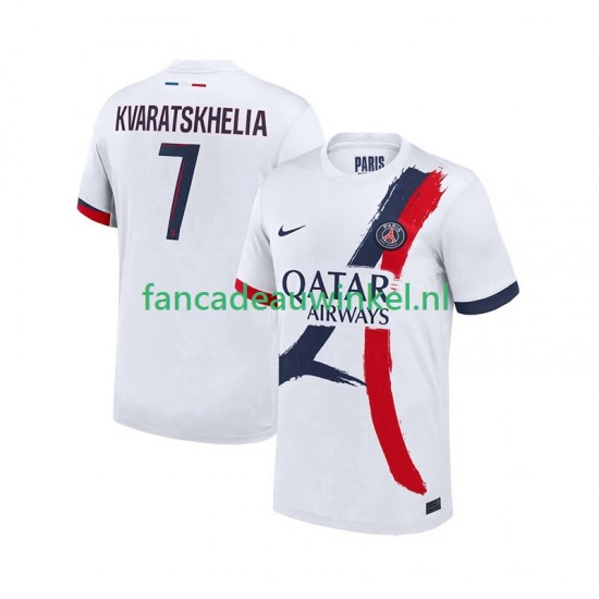 Paris Saint-Germain Wedstrijdshirt met Korting Khvicha Kvaratskhelia 7 Uit Heren 2025-26 Korte Mouw
