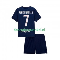 Paris Saint-Germain Wedstrijdshirt met Korting Khvicha Kvaratskhelia 7 Thuis Kind 2025-26 Korte Mouw