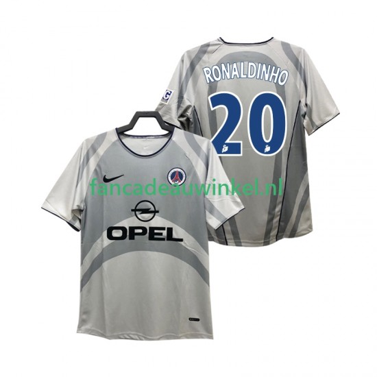 Paris Saint-Germain Wedstrijdshirt met Korting RONALDINHO 20 2001 Retro Uit Heren 2002 Korte Mouw