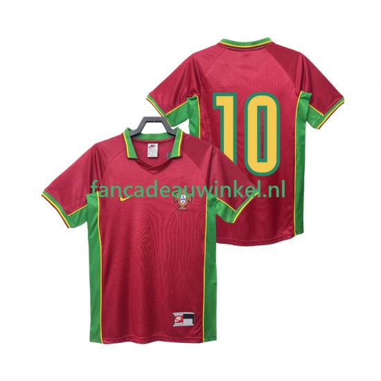 Portugal Wedstrijdshirt met Korting 10 Retro Thuis Heren 1998 Korte Mouw