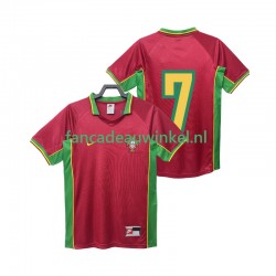 Portugal Wedstrijdshirt met Korting 7 Retro Thuis Heren 1998 Korte Mouw