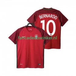 Portugal Wedstrijdshirt met Korting BERNARDO 10 2016 Retro Thuis Heren Korte Mouw