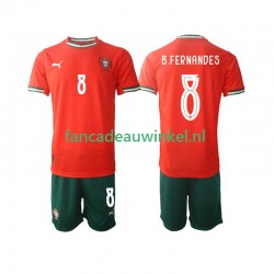 Portugal Wedstrijdshirt met Korting Bruno Fernandes 8 Thuis Kind 2025-26 Korte Mouw