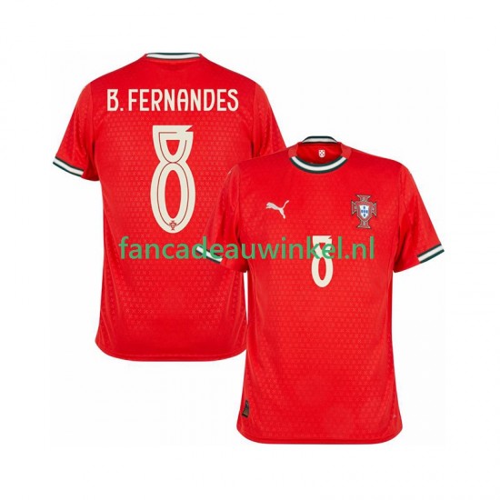 Portugal Wedstrijdshirt met Korting Bruno Fernandes 8 Thuis Heren 2025-26 Korte Mouw