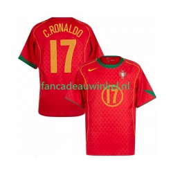 Portugal Wedstrijdshirt met Korting Cristiano Ronaldo 17 Retro Thuis Heren 2004 Korte Mouw