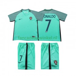 Portugal Wedstrijdshirt met Korting Cristiano Ronaldo 7 2016 Retro Uit Kind Korte Mouw