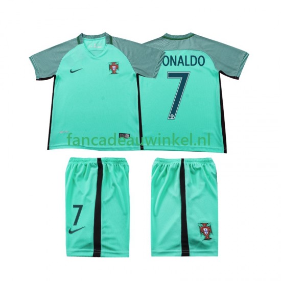 Portugal Wedstrijdshirt met Korting Cristiano Ronaldo 7 2016 Retro Uit Kind Korte Mouw