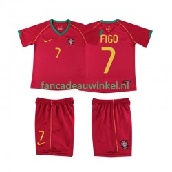 Portugal Wedstrijdshirt met Korting FIGO 7 Retro Thuis Kind 2006 Korte Mouw