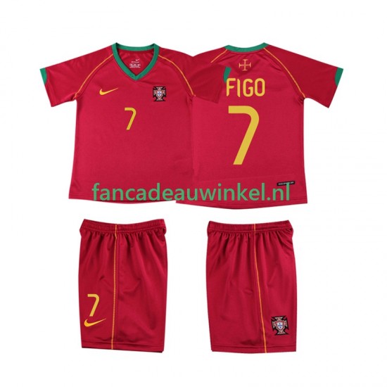 Portugal Wedstrijdshirt met Korting FIGO 7 Retro Thuis Kind 2006 Korte Mouw