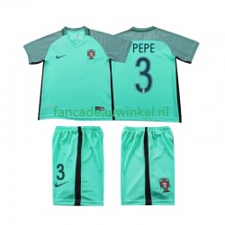 Portugal Wedstrijdshirt met Korting PEPE 3 2016 Retro Uit Kind Korte Mouw