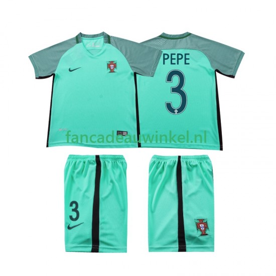 Portugal Wedstrijdshirt met Korting PEPE 3 2016 Retro Uit Kind Korte Mouw
