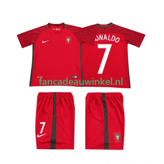Portugal Wedstrijdshirt met Korting RONALDO 7 2016 Retro Thuis Kind Korte Mouw