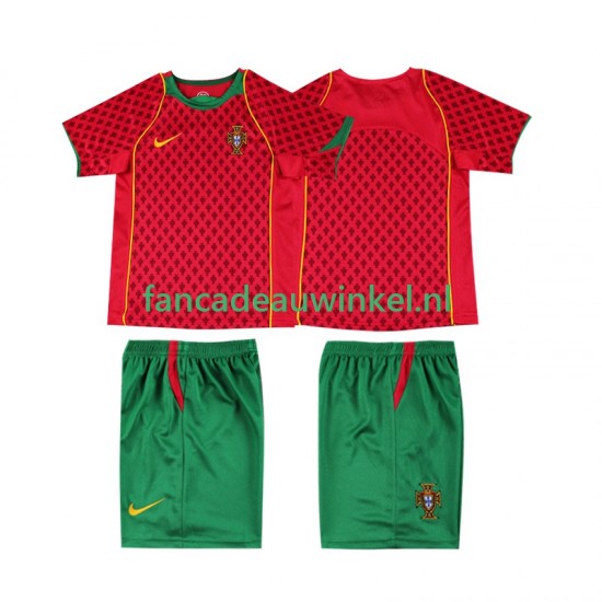Portugal Wedstrijdshirt met Korting Retro Thuis Kind 2004 Korte Mouw