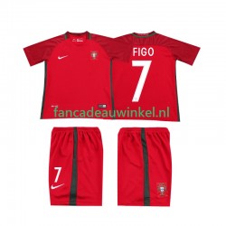 Portugal Wedstrijdshirt met Korting FIGO 7 2016 Retro Thuis Kind Korte Mouw