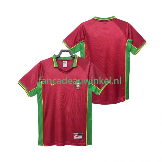 Portugal Wedstrijdshirt met Korting Retro Thuis Heren 1998 Korte Mouw