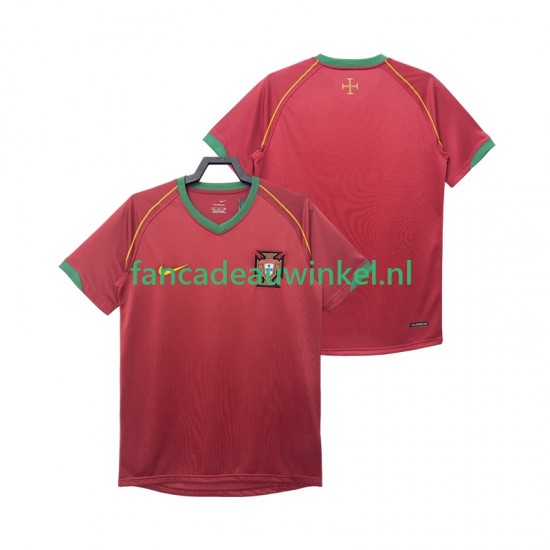 Portugal Wedstrijdshirt met Korting Retro Thuis Heren 2006 Korte Mouw