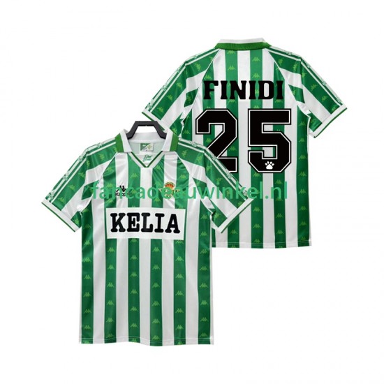 Real Betis Wedstrijdshirt met Korting FINIDI 25 1995 1996 Retro Thuis Heren Korte Mouw