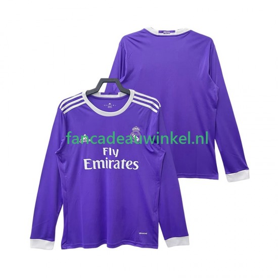 Real Madrid Wedstrijdshirt met Korting 2016 2017 Retro Uit Heren Lange Mouw