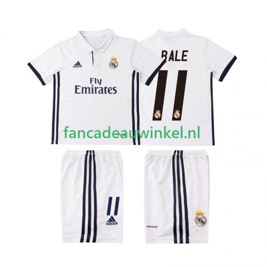 Real Madrid Wedstrijdshirt met Korting BALE 11 2016 2017 Retro Thuis Kind Korte Mouw