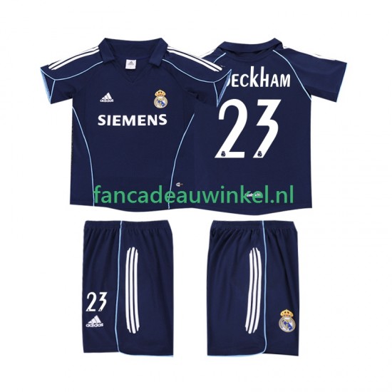 Real Madrid Wedstrijdshirt met Korting BECKHAM 23 2005 Retro Uit Kind 2006 Korte Mouw