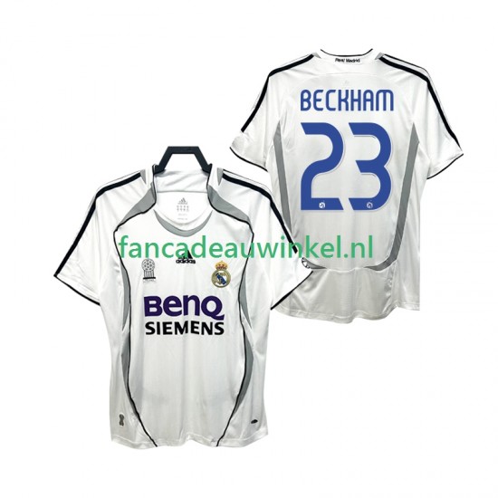 Real Madrid Wedstrijdshirt met Korting BECKHAM 23 2007 Retro Thuis Heren 2006 Korte Mouw
