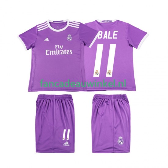 Real Madrid Wedstrijdshirt met Korting Bale 11 2016 2017 Retro Uit Kind Korte Mouw
